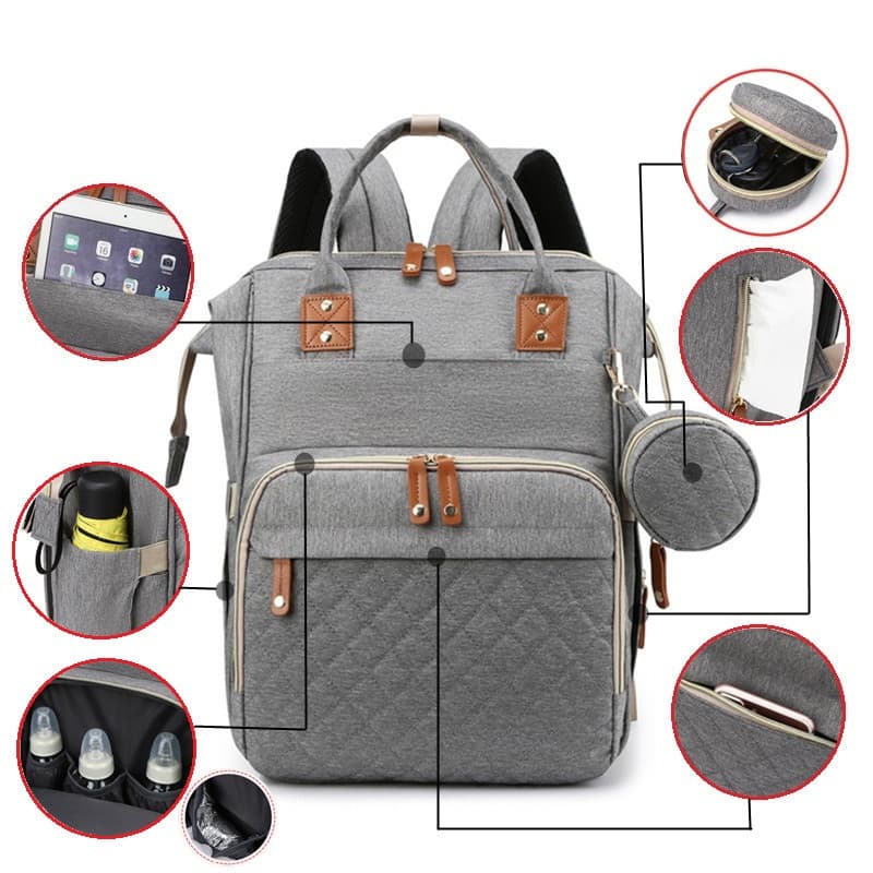Diaper Backpack with Stroller Straps – Hands-Free & Travel-Ready
