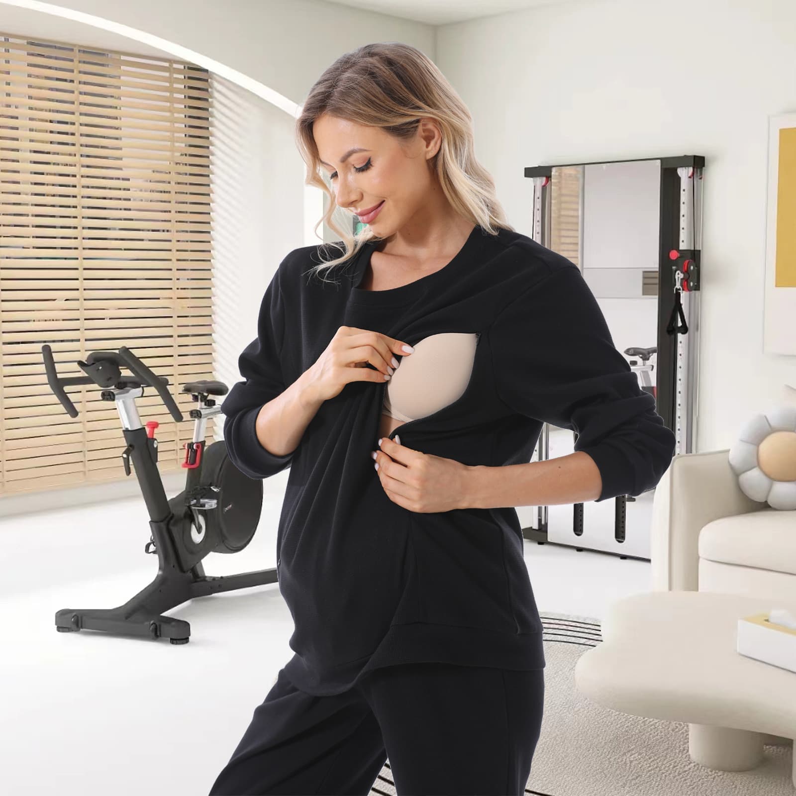 Pregnant Women Long Sleeve Nursing Hoodie